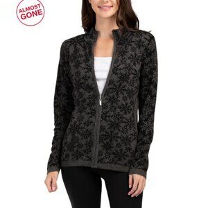 NEVE DESIGNS Charcoal/Black Maya Full Zip Base Layer Sweater